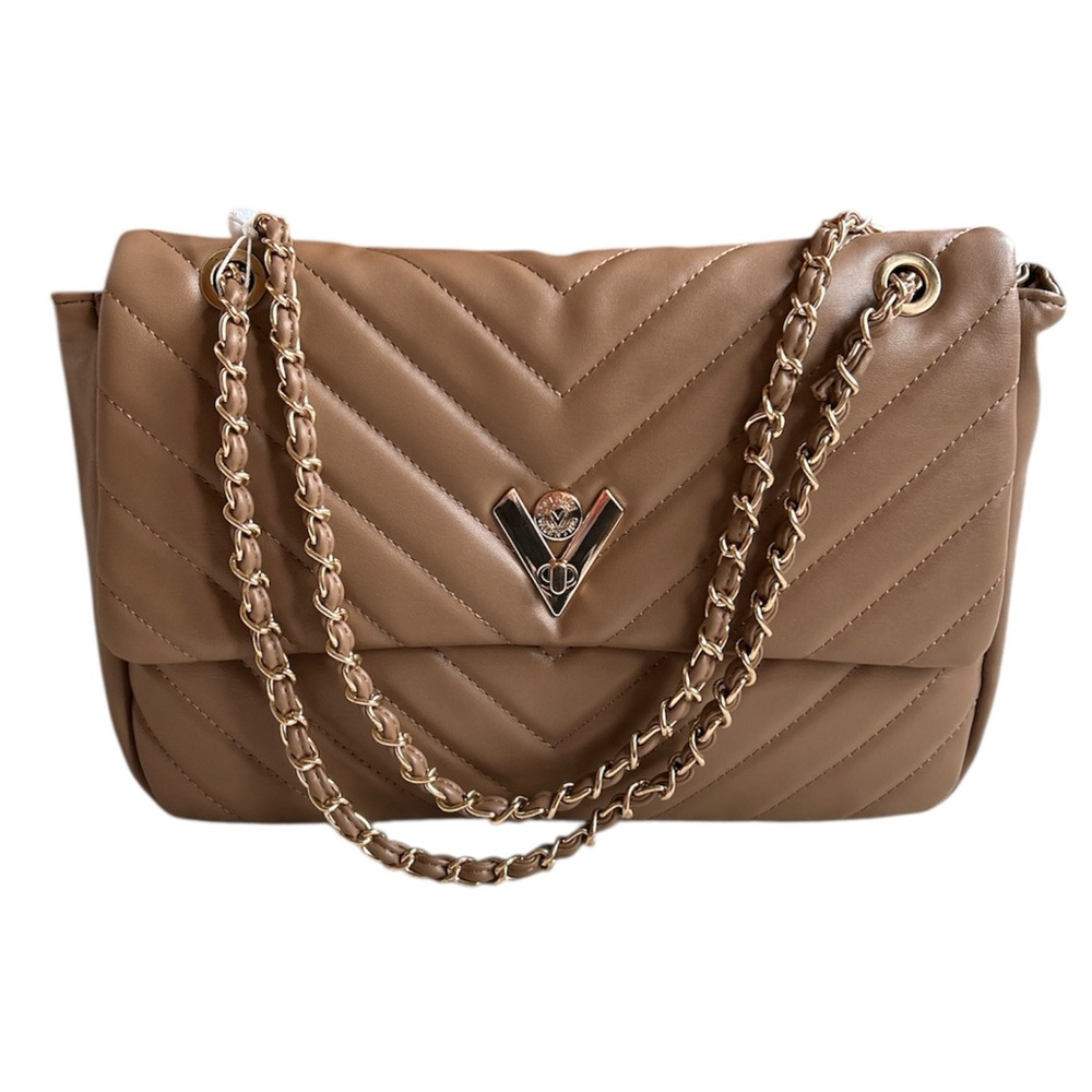Valentino Orlandi Large Quilted Chevron Convertible Bag NWT